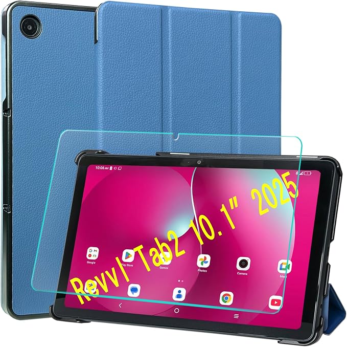 ACdream Case for T-Mobile Revvl Tab 2 10.1 Tablet 2025 Model:9185W(NOT FIT Revvl Tab 5G 10.36) with [Glass Screen Protector] Slim Lightweight Smart Shell Stand Cover Magnetic Feature Agave Green