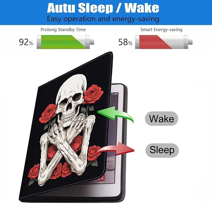 Case for iPad 6th/5th Generation (2018 2017 Model 9.7 Inch) iPad Air 2/Air 1 (9.7 Inch) Slim PU Leather Stand Folio Cover with Auto Wake Sleep African Woman Wolf