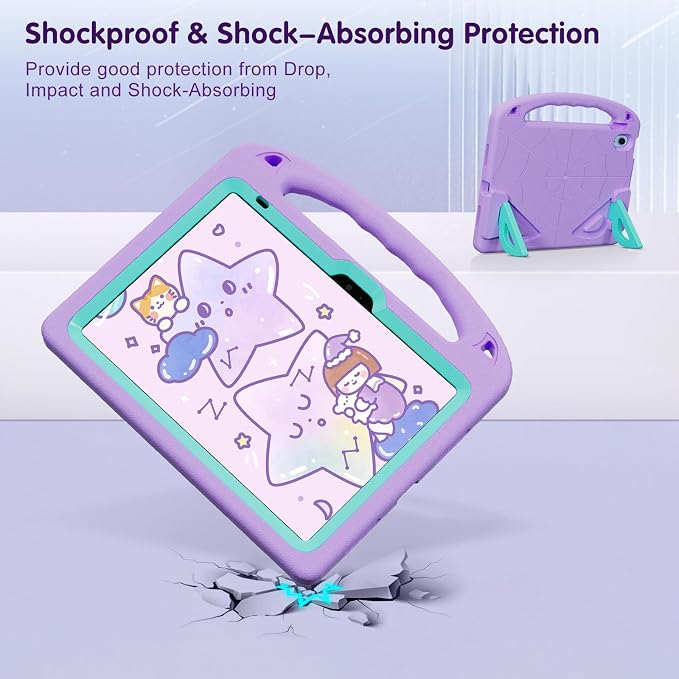 Kids Case for iPad 9th/8th/7th Gen. (10.2-inch 2021/2020/2019) | Shockproof Cover with Built-in Screen Protector and Stand Black