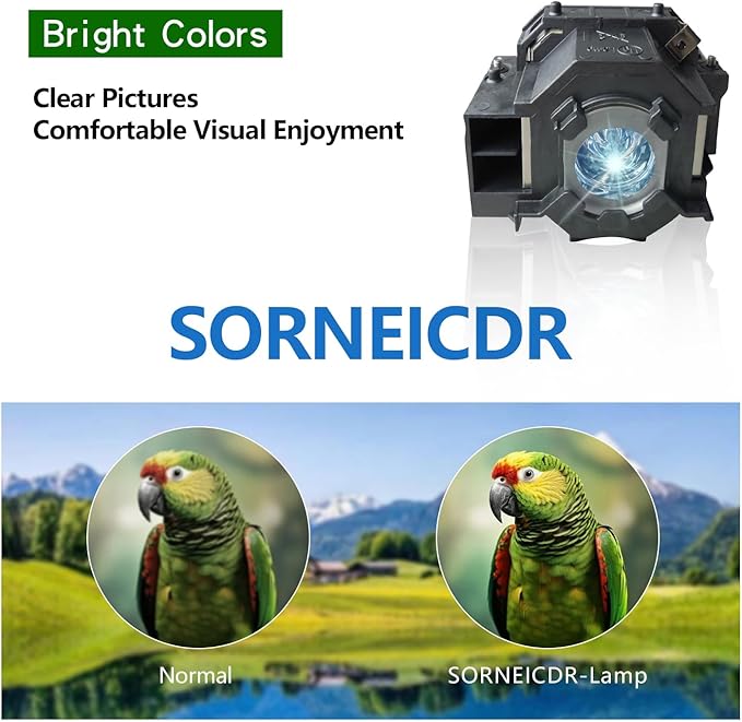 SORNEICDR ELP LP41 Replacement Projector Lamp Bulb Compatible with Epson powerLite Home Cinema s5 s6 s6+ 77c 78 ex21 ex30 ex50 ex70 eb-s62 EMP-s5 h283a h284a Projector Lamp Bulb Replacement
