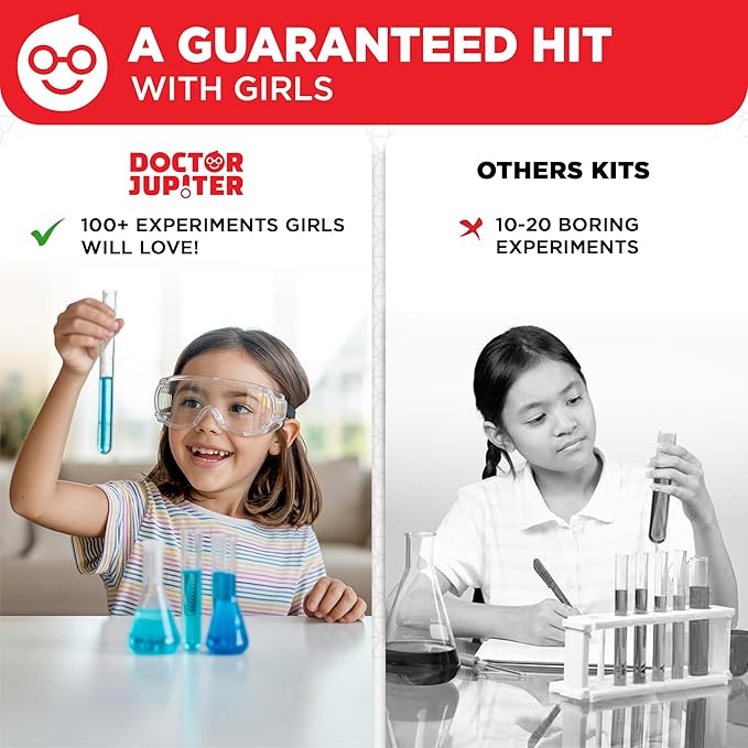 Doctor Jupiter Girls' First Science Kit for Kids Ages 4-5-6-7-8 | Easter, Birthday Gift Ideas for 4+ Year Old Girls | STEM Toy Kit with 100+ Experiments | Learning & Educational Projects