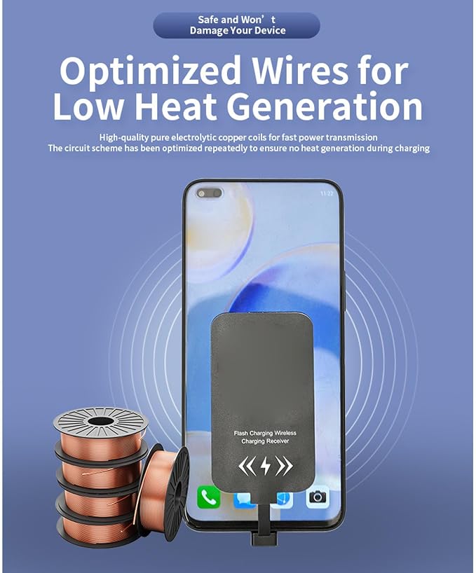 GOWENIC USB Type C 2000mA Super Fast Qi Wireless Charging Receiver Adapter Compatible with and Other Type C Devices