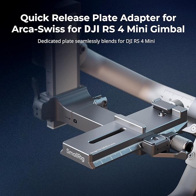 SMALLRIG 4.6'' Quick Release Plate Adapter for Arca-Swiss for DJI RS 4 Mini Gimbal, Anti-Drop Design and Quick Assembly - 5336