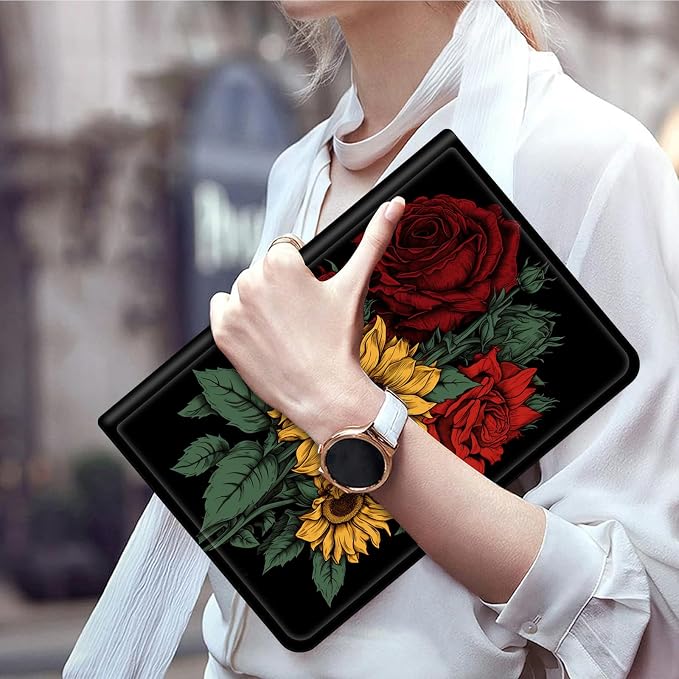 Case for 7 All-New Kindle Paperwhite (12th Generation 2024) and Kindle Colorsoft Signature Edition CoverSlim PU Leather Smart Cases with Auto Wake/Sleep-Black Cat Night Sky