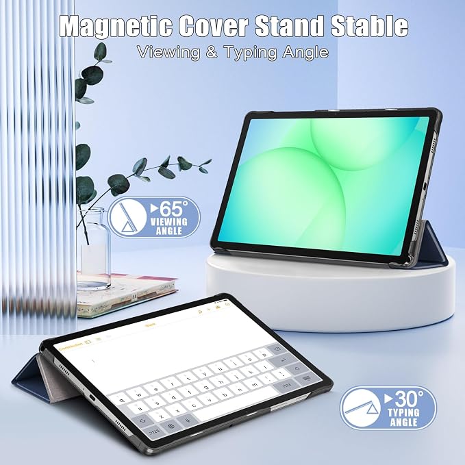 Gylint Folding Folio Stand Case for Galaxy Tab A11+ Plus/A9+ Plus 11 Inch Ultra-Thin PU Leather Smart Cover with Auto Wake/Sleep Black