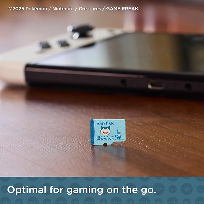 SanDisk 1TB microSDXC Card Licensed for Nintendo Switch, Pokémon Snorlax Edition, Made for Nintendo Switch, OLED, and Lite - SDSQXAO-1T00-GN6ZK,