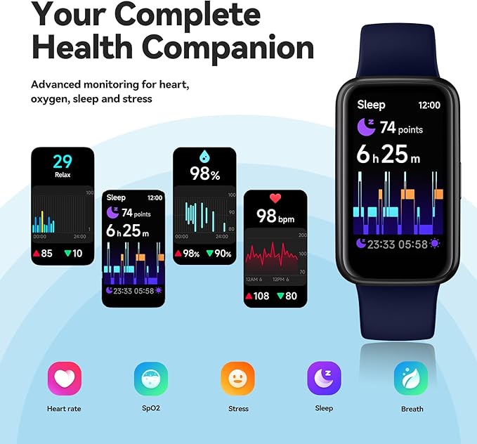 Enfit Fitness Trackers,Smart Watch with 1.47"Color Screen,100+Sport Modes Fitness Watch with Heart Rate Sleep Monitor, Pedometer Step Counter Watch, 3TAM Waterproof Activity Trackers for Women Men,BU