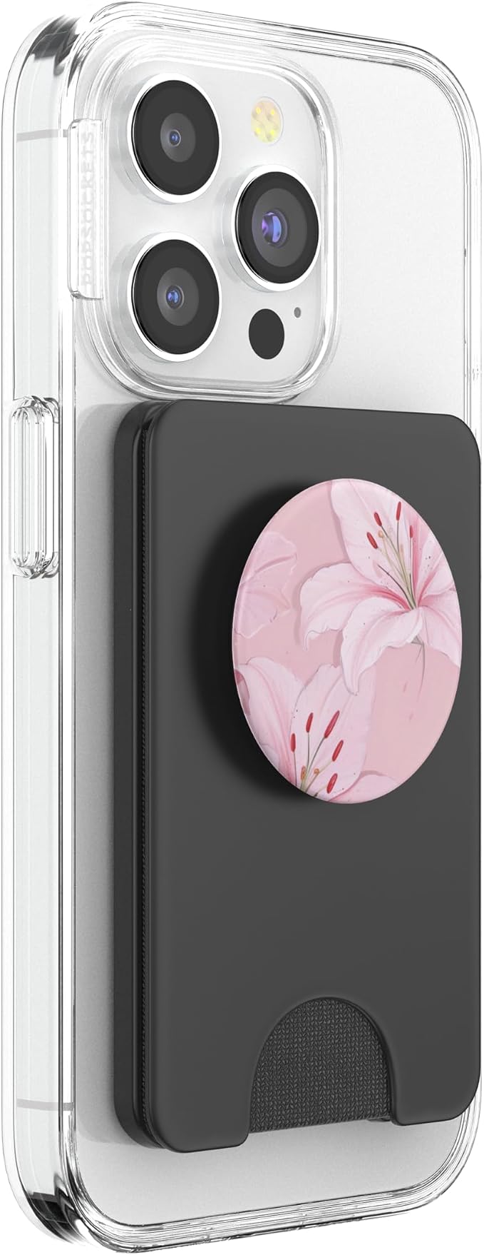 Pink Lily Floral PopSockets Adhesive PopGrip