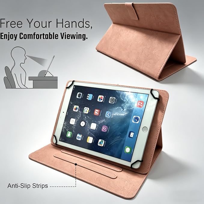 Dteck Universal Case (7.9 to 8.4) - Fold Stand Protective Flip Case for Apple iPad mini/Samsung Galaxy Tab 8.0 8.4 /Lenovo Tab 8 /onn. 100003561 8 Tablet Pro/Android Tablet 8 Inch (Blue Pink)