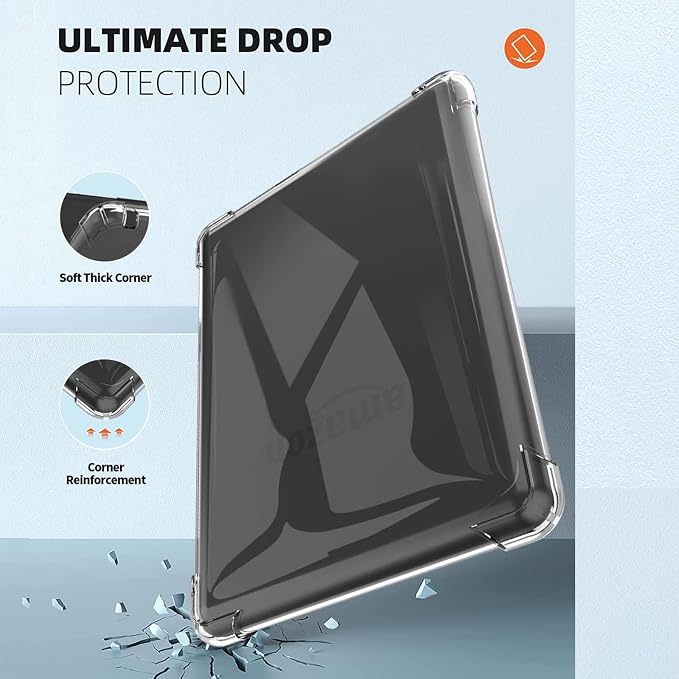 Clear Case for All-New Amazon Kindle Fire Max 11 Tablet (13th Generation 2023 Release) 11 Slim Lightweight Shell Transparent Soft TPU Back Shockproof Crystal Reinforced Corner Cover Clear