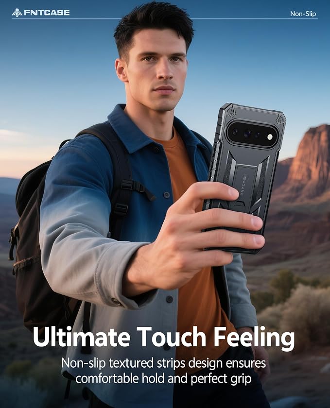 FNTCASE for 11 Pro XL Case Rugged Kickstand 2 Front Frames Black | Built-in Screen Protector 20FT Military-Grade Drop Protection Rugged Heavy Duty Shockproof Full Body Protective Cover