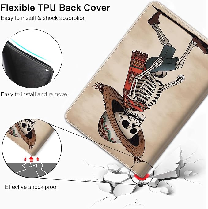Case for iPad A16 11th Gen 11 Inch (2025) 10th Gen 10.9 Inch (2022) Model A3354 A3355 A3356 A2696 A2757 A2777 ，Slim Fit Standing Cover with Auto Sleep/Wake，Frog Playing Guitar