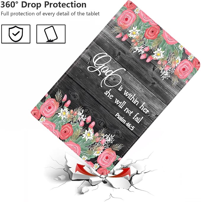 Case for iPad (A16) 11th Generation 11 Inch 2025 iPad 10th Generation 10.9 Inch 2022 Slim PU Leather Folio Smart Cover with Stand &amp Auto Wake/Sleep Bible Verse Psalm 46:10