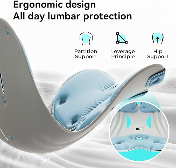 BKT Seat Cushion Chair Ergonomic Office Chair Cushions Lumbar Support for Seat Pillow Ideal for Students Office Workers Nursing Mothers Long Sitting Outdoor Fishing Floor