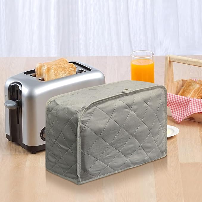 BOHEMIABY Toaster Cover 2 Slice, Bread Dust Cover & Fingerprint Protection-Polyester & Cotton, Kitchen Small Appliance(Grey)