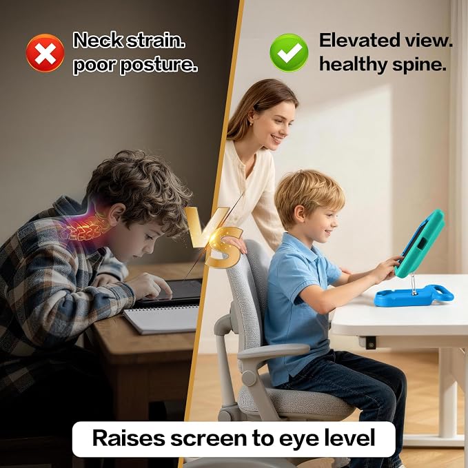 Kids Case for iPad (A16) 11th/10th Gen 10.9'' 2025/2022Adjustable Portrait/Landscape Stand/Drop Proof with HandleChild Friendly Case for iPad Air 11 (M4/M3/M2) 2026/2025/2024 (BlackBlue)