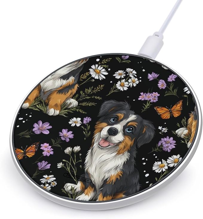 Australian Shepherd Wireless Charger Portable Charging Pad | LightweightAll Smartphone