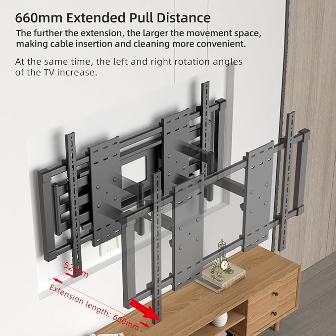 HILLPORT 98 100 110 TV Wall Mount 120 130 inch Full Motion Ultrathin Bracket Large Screen Heavy Duty Swivel Tilt Adjustable Articulating Stand Vesa 1000x600mm Load 330 Lbs DY1100