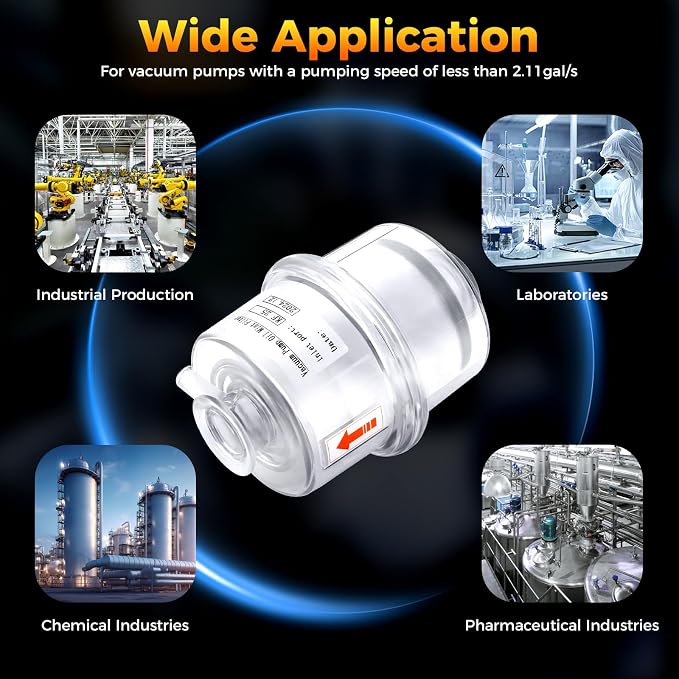 KF25 Oil Mist Filter, Vacuum Pump Fume Separator Exhaust Filter, Interface
