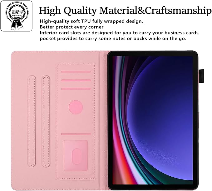 Case for Samsung Galaxy Tab S10 Lite/ S10 FE/ S9 FE 10.9 InchX400/X520/X510 Auto Wake/Sleep Premium PU Leather Folding Stand Cover with Pen Holder &amp Multiple Viewing Angles - Beach