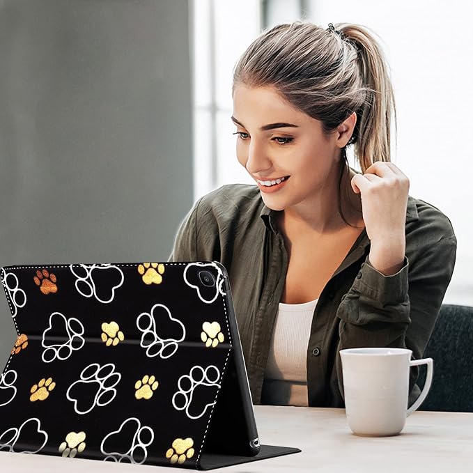 Case for Galaxy Tab S5e Case 2019 10.5 Tablet SM-T720/T725，Anti Slide Premium PU Leather Multi-Angle Viewing Folio Stand Case Cover for Samsung Galaxy Tab S5e Tablet 10.5 Inch - Black Cat Art