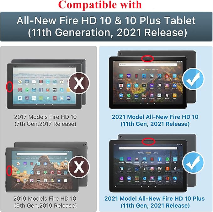 Case for Kindle Fire HD 10/10 Plus 13th/11th Generation 2023/2021 | PU Leather Folio Folding Stand Protective Cover for Fire HD 10.1 inch Tablet Auto Sleep Wake Hummingbird