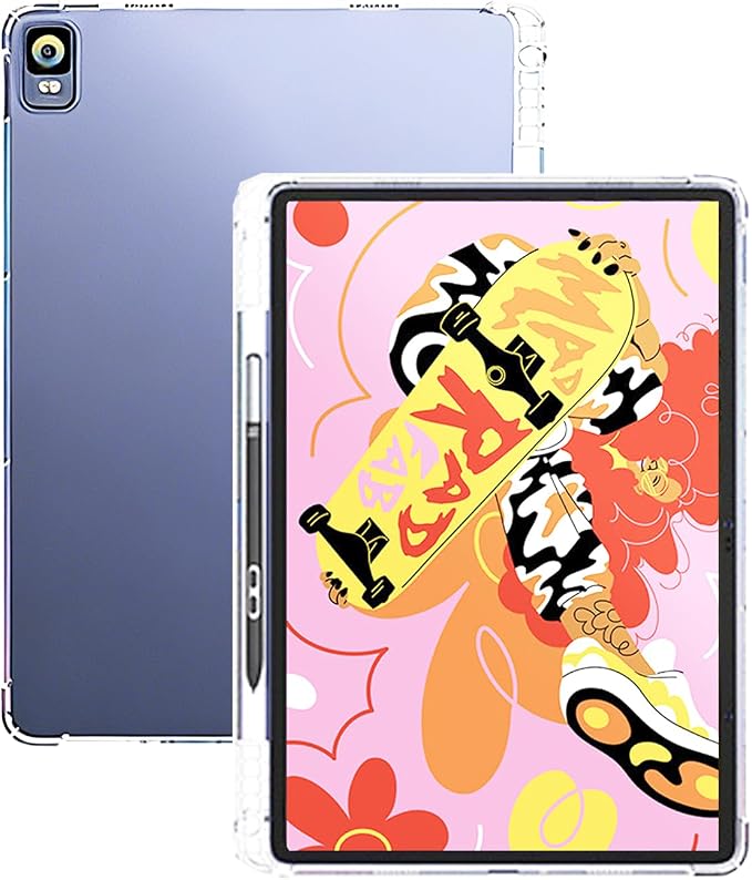 Case for XPPen Magic Drawing Pad 12.2 Inch – Clear TPU Protective Cover with Built-in Pen SlotFour-Corner Airbag Shockproof DesignSlim Anti-Scratch Transparent Tablet Case