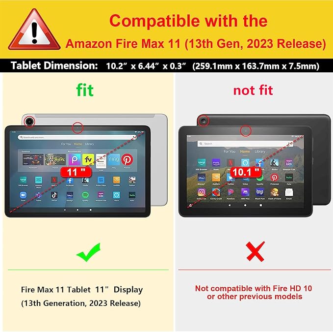 Slim Case for Amazon Fire Max 11 Tablet (13th Generation 2023 Release) Trifold Lightweight Hard Shell PU Leather Stand Folio Protective Cover with Auto Wake/Sleep Colored Graffiti Doodle
