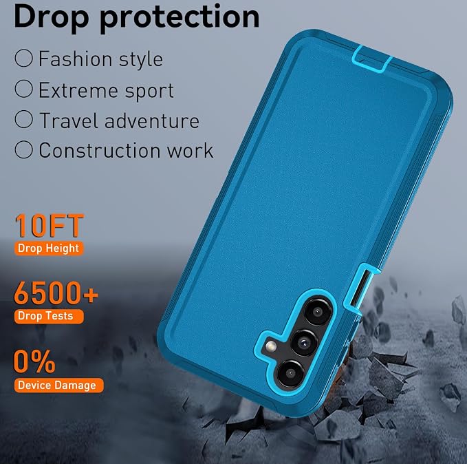 for Samsung Galaxy A17 5G caseA16 5G Heavy Duty casewith A Tempered Glass Screen Protector [Military Grade Protective ] [Shockproof] [Dropproof] [Dust-Proof]for Galaxy A17 / A16(Black)