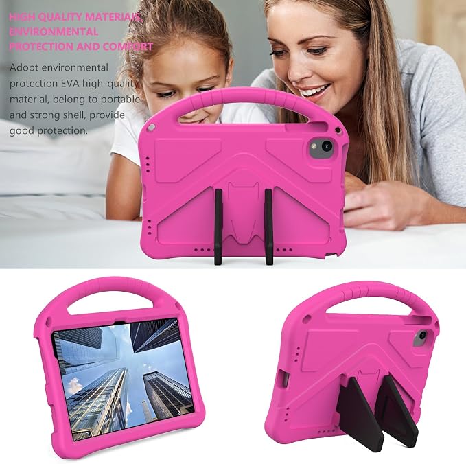 YRH for Urao C107 10.1 inch Tablet Case 2024 Kids EVA Shockproof Cover with Handle Kickstand for Urao Android Tablet 10.1'' (Black)