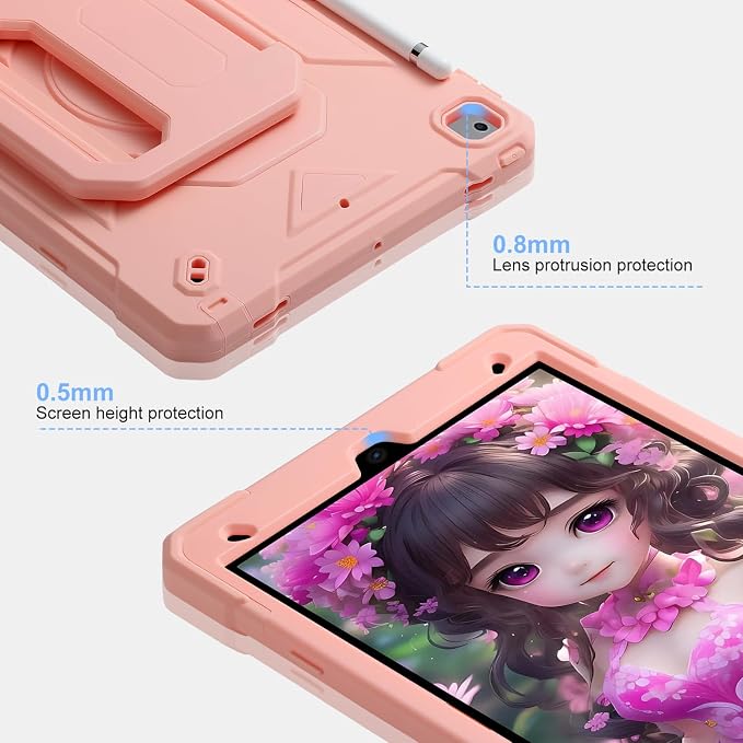 for iPad (A16) 11th Generation Case 11 Inch 2025/ iPad 10th Generation Case 10.9 Inch 2022 with 360 Rotating Grip Magic StandPencil Slot/Key Chain/Carrying Shoulder Strap Cover for iPad 10th Gen