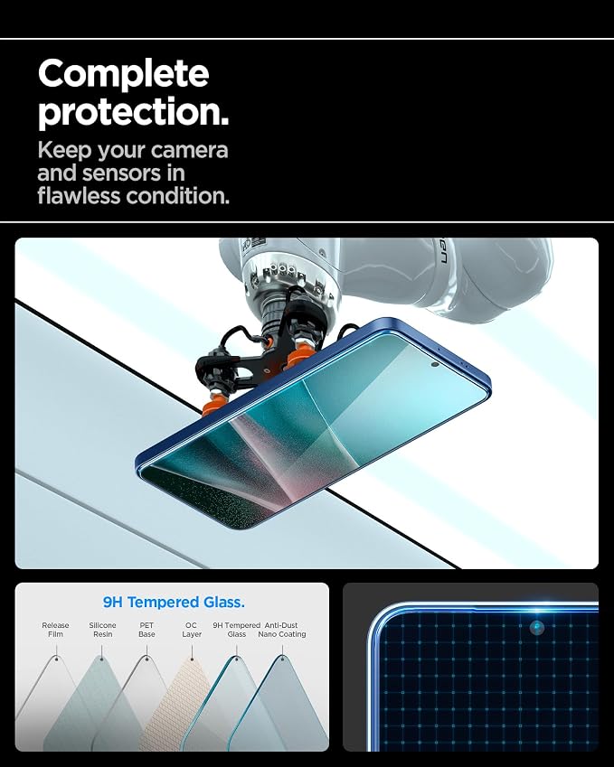 Spigen GlasTR EZ FIT Tempered Glass Screen Protector for Galaxy S24 Ultra | 9H Hardness Tempered Glass Easy Installation Kit Case-Friendly Crystal Clear Touch Responsive Oleophobic Coating