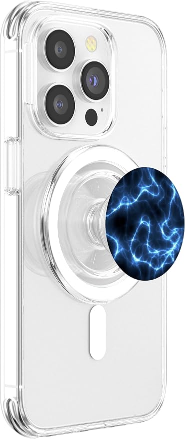 Blue lightning abstract pattern phone grip for scientists PopSockets Adhesive PopGrip