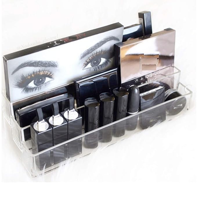 byAlegory Tiered Acrylic Eyeshadow Palette Makeup Organizer (Small Palettes, Compacts, Lipsticks, Lip Gloss, Eye Shadows, Cosmetics) | 3 Tier Cosmetic Storage (CLEAR)