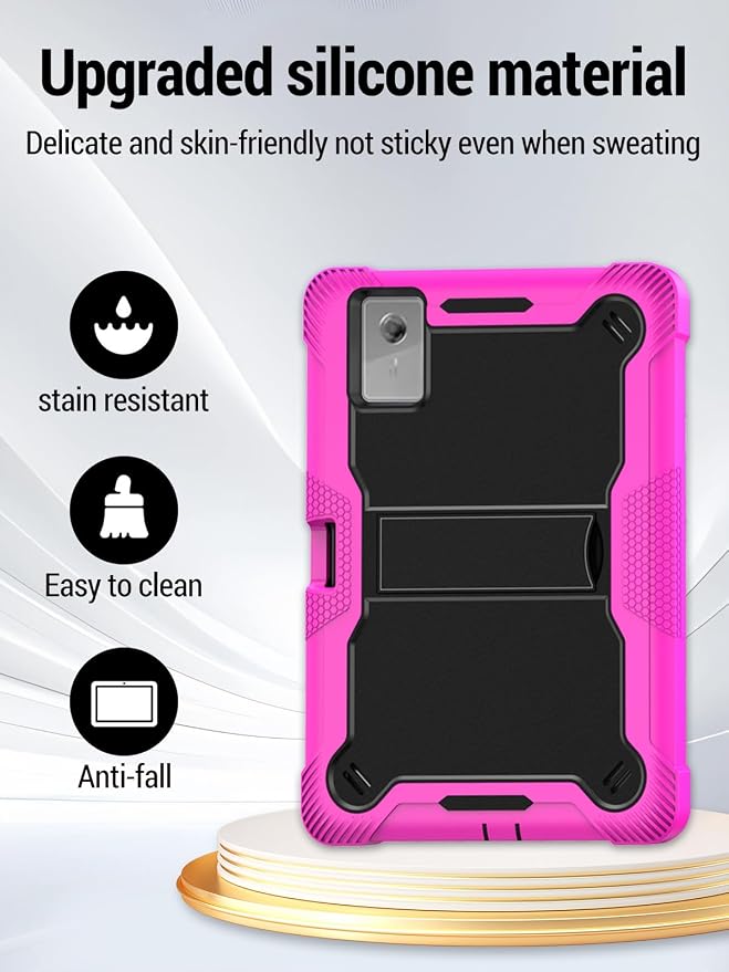 for Lenovo Idea Tab Plus/Tab K12（12.1 Inch） Android Tablet Protective caseShockproof Lightweight Silicone Protective Cover with StandChild-Friendly ProtectionEasy to Clean DesignBlack