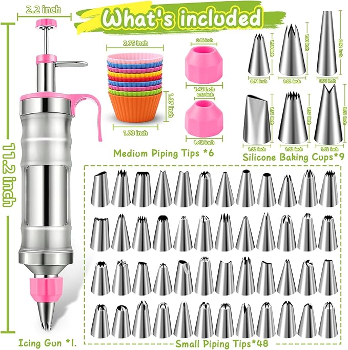 NOVANO Dessert Decorating Syringe Set, Frosting Piping Kit