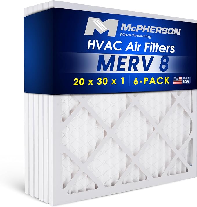 20x30x1 Air Filters, MERV 8 Pleated HVAC AC Furnace Filter Replacement