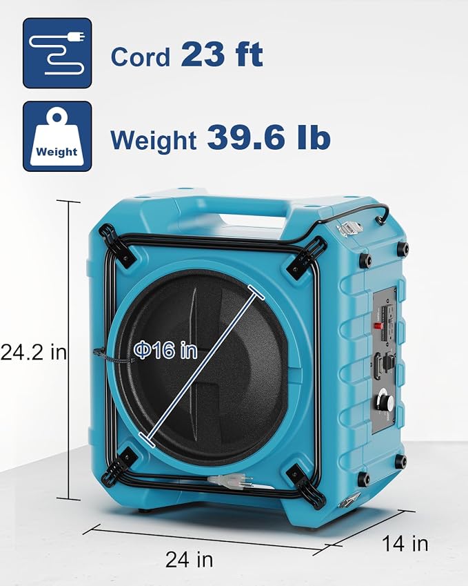 ALORAIR PureAiro HEPA Pro 870 Air Scrubber | UV-C Light Sterilization | 3-Stage