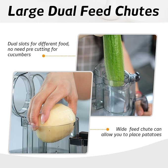 Magiccos 14-Cup Aluminum-Diecast Food-Processor - XL Bowl, Large Chute, 800W Motor & Silver Die-Cast Base, Slicing & Shredding, Chopping & Mixing, For Fries, Cheese, Meat & Veggie Prep, For Home Use