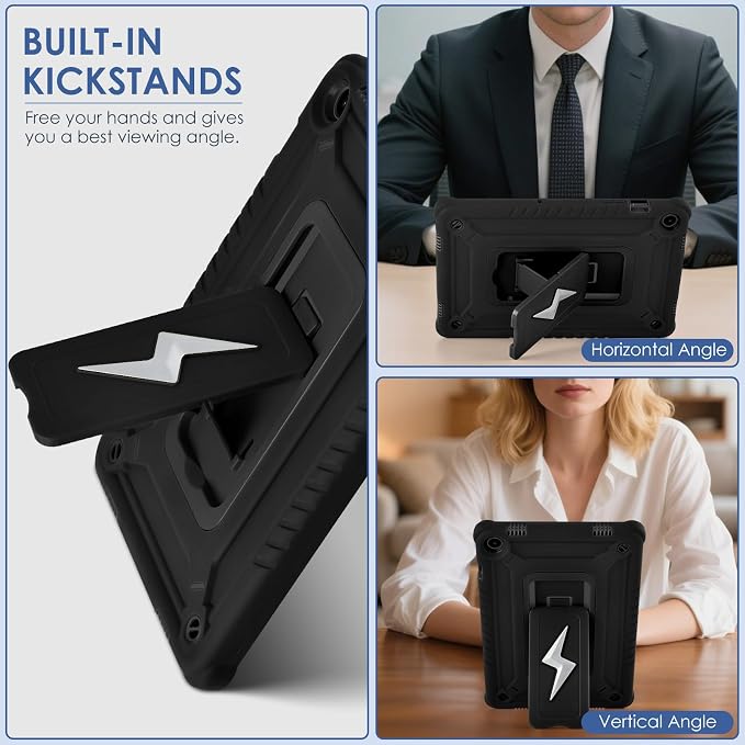 DETUOSI Case for Samsung Galaxy Tab A9+/A9 Plus Case 11 inch 2024/2023 (SM-X210/X216/X218) Heavy Duty Protection Shockproof Rugged Case for Galaxy Tab A9 Plus with Stand and Shoulder Strap