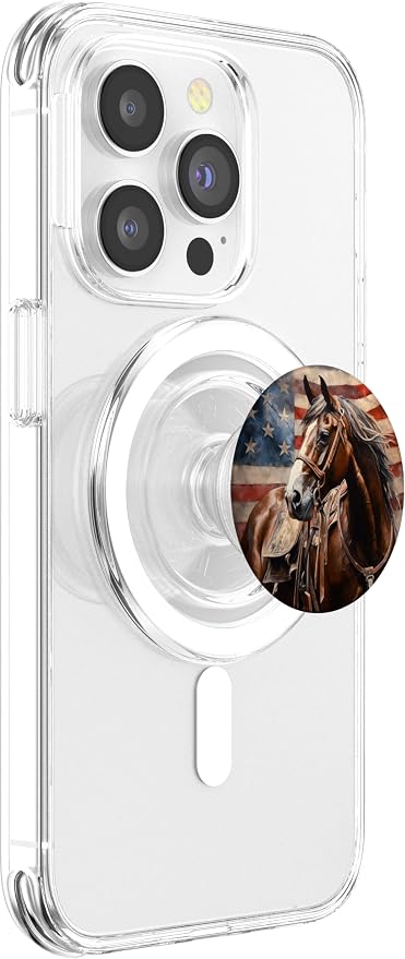 Patriotic Horse American Flag USA PopSockets Adhesive PopGrip