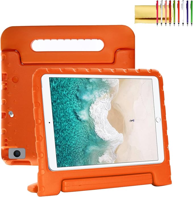 Dteck Kids Case for iPad 10.2 - Shockproof Rugged EVA Handle Stand Child Proof Case for iPad 9/8/7 Generation Black