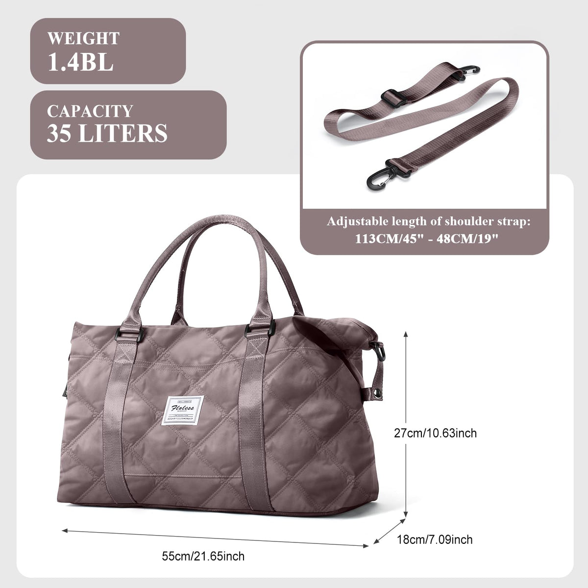Travel Duffel Bag,Overnight Weekender Bags for Women with Wet Pocket