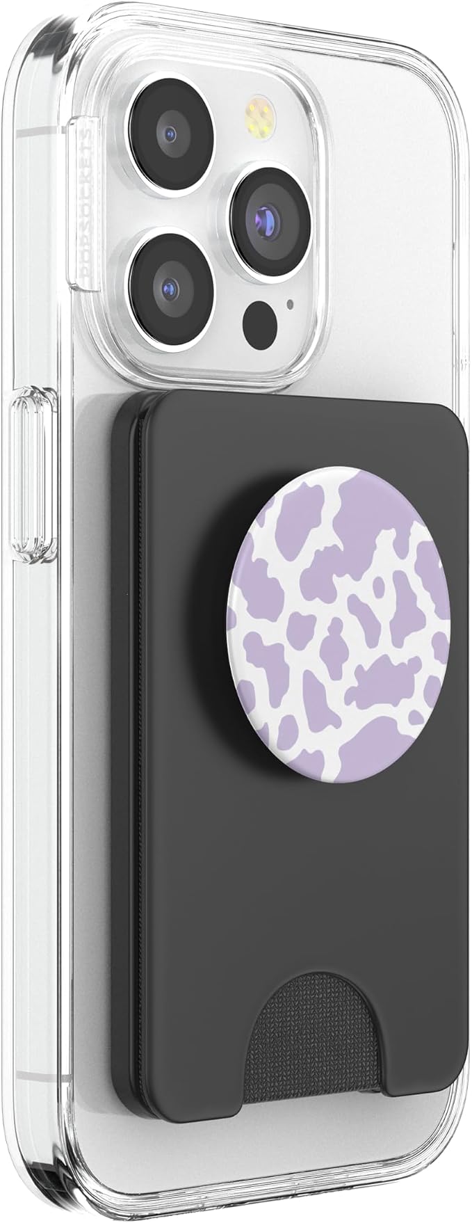 Light Pastel Purple White Cow Print PopSockets Adhesive PopGrip