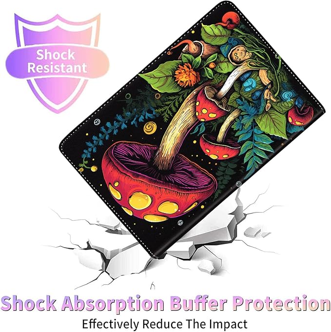 Case for Galaxy Tab A9 Plus ， Auto Sleep/Wake Multi-Angle Viewing Slim Folio Stand Cover for Samsung Galaxy Tab A9+/A9 Plus 11 Inch 2023 (SM-X210/X216/X218) Magic Mushrooms Fungus