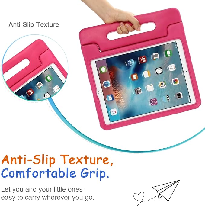 Kids Case for iPad Pro 11 M5/M4 &amp iPad Air 11 (2026/2025/2024) Shockproof Case with Pencil Holder Techcircle Light EVA Foam Handle Stand Bumper Protective Child Friendly Drop Proof Cover Black