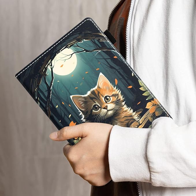 Case for Amazon Kindle Fire HD 10 Tablet 10.1 (9th/7th Generation 2019/2017 Release) - PU Leather Folio Case with Smart Auto Wake/Sleep African American Girl
