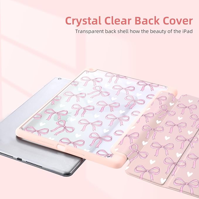 Joyland Leopard Print for iPad 10th Generation Case 10.9 inch 2022/iPad (A16) 11th Gen 11 2025Built-in Pencil Holder with Shockproof Cover Clear Transparent Back Shell Auto Wake/SleepBlack