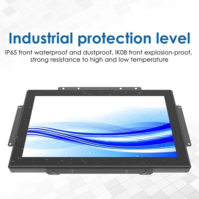 High Brightness 15.6 Inch Industrial Outdoor Open Frame Touch Screen Monitor Wall Mount Embedded Touch Monitor - VGA+HDMI+DVI Port - 16:9