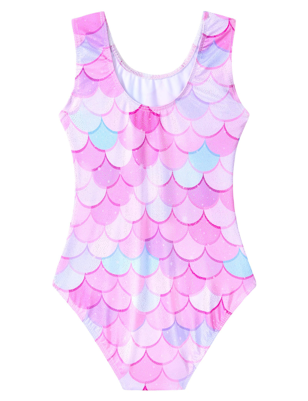 Domusgo Gymnastics Leotards for Girls Sparkly One Piece Tumbling Outfits Size 8-9 Years Old Pinkish Blue